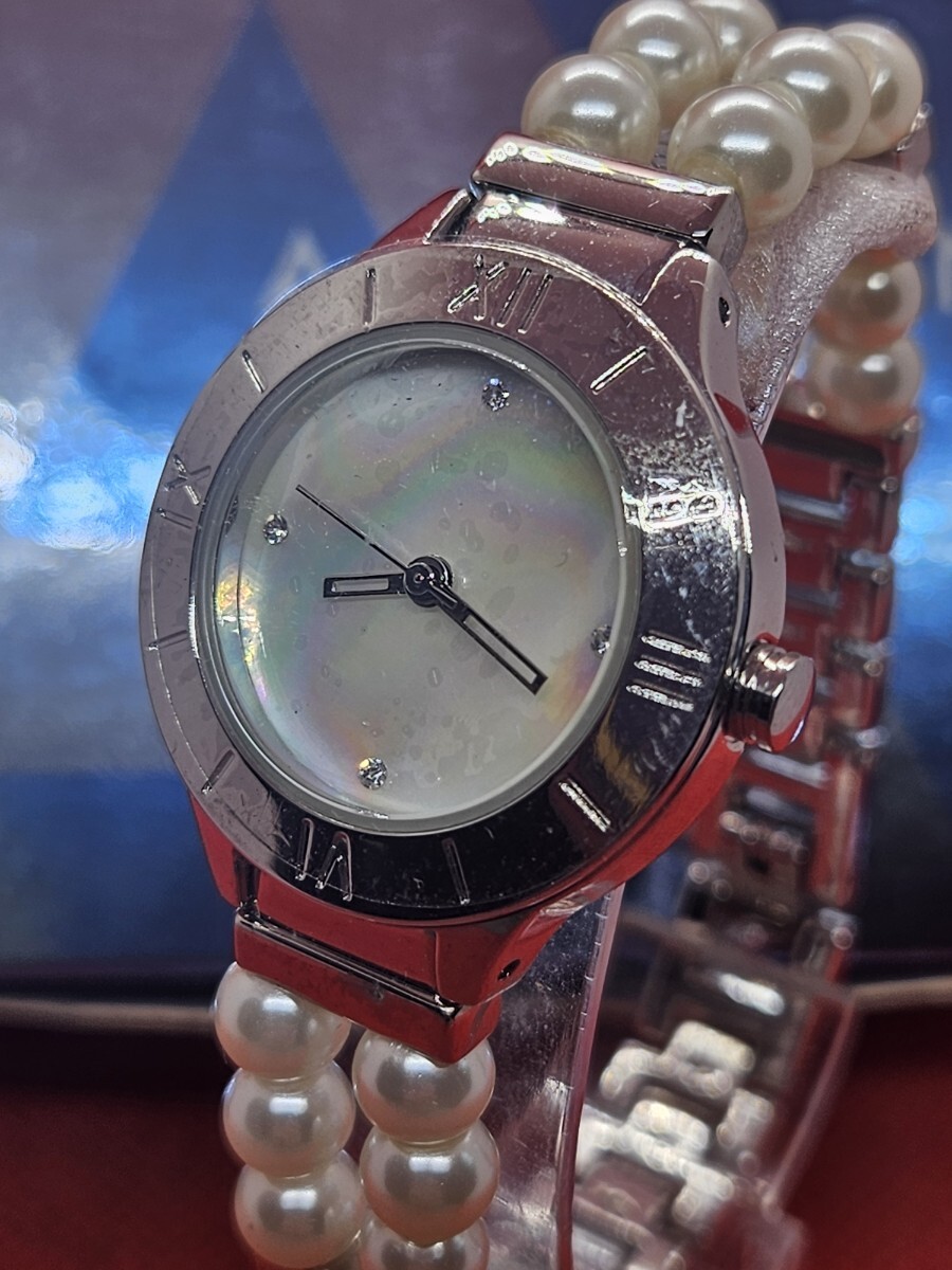 1円スタート 新品未使用 動作未確認 AVON エイボン パール シェル文字盤 レディース腕時計 アクセサリー G2661拍卖