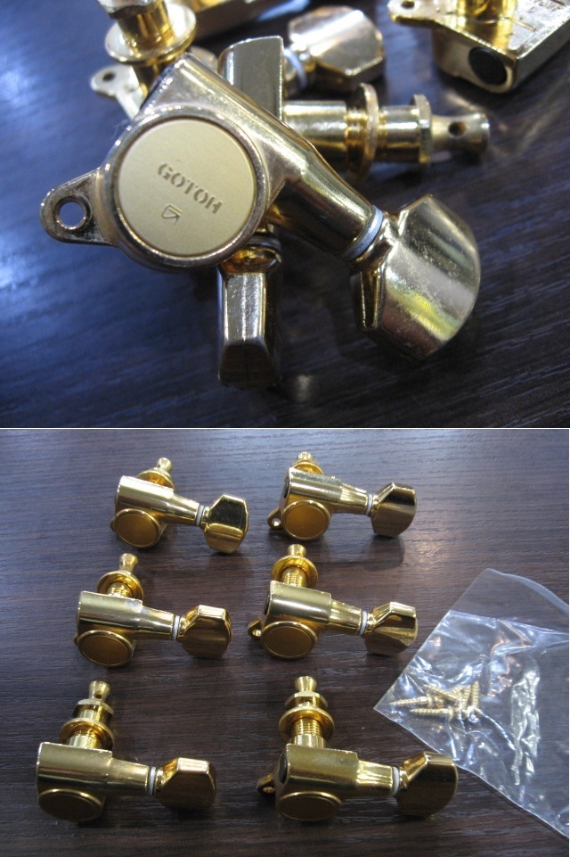●送料\185~ ●管理GT-PG2 ◆即決◆ GOTOH (ゴトー) 6連ペグ ゴールドタイプ used エレキギター用ペグ拍卖