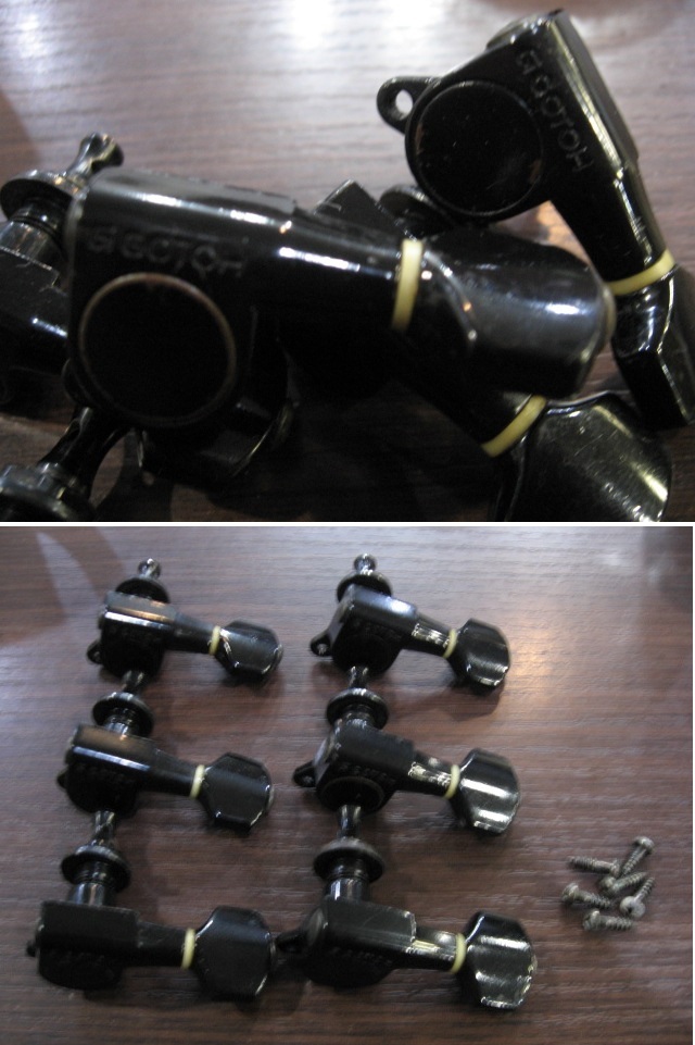 ●送料\185~ ●管理GT-PB25 ◆即決◆ GOTOH(ゴトー) 6連ペグ ブラック used エレキギター用ペグ拍卖