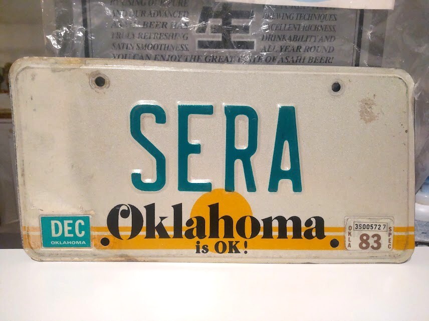 非売品★昭和レトロ★アメリカ製品★90年代 当時物 Oklahoma TOYOTA SERA オクラホマ州 トヨタ セラ ナンバープレート★旧車 アメ車 外国拍卖