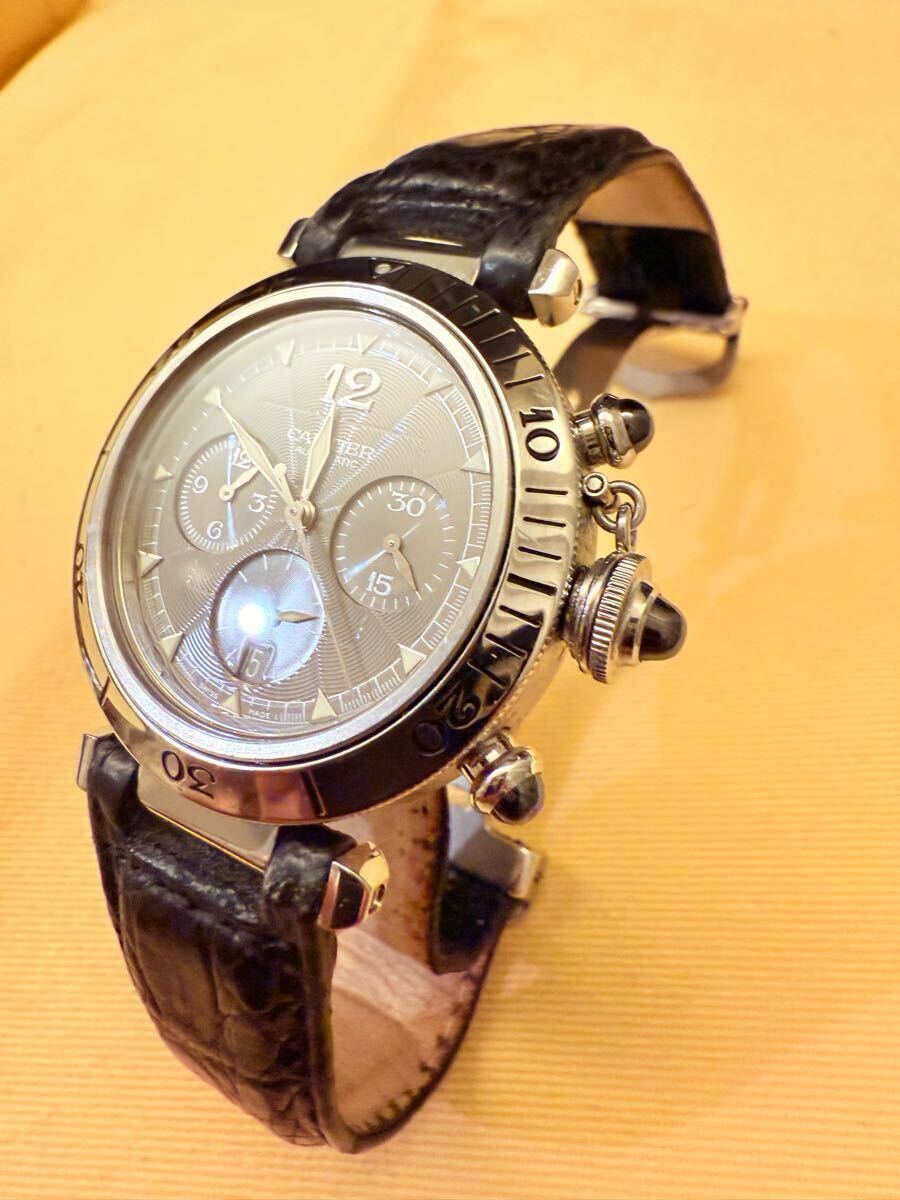 Cartier カルティエ パシャ 38mm クロノグラフ 2004年 冬季限定モデル W3107355 メンズ拍卖
