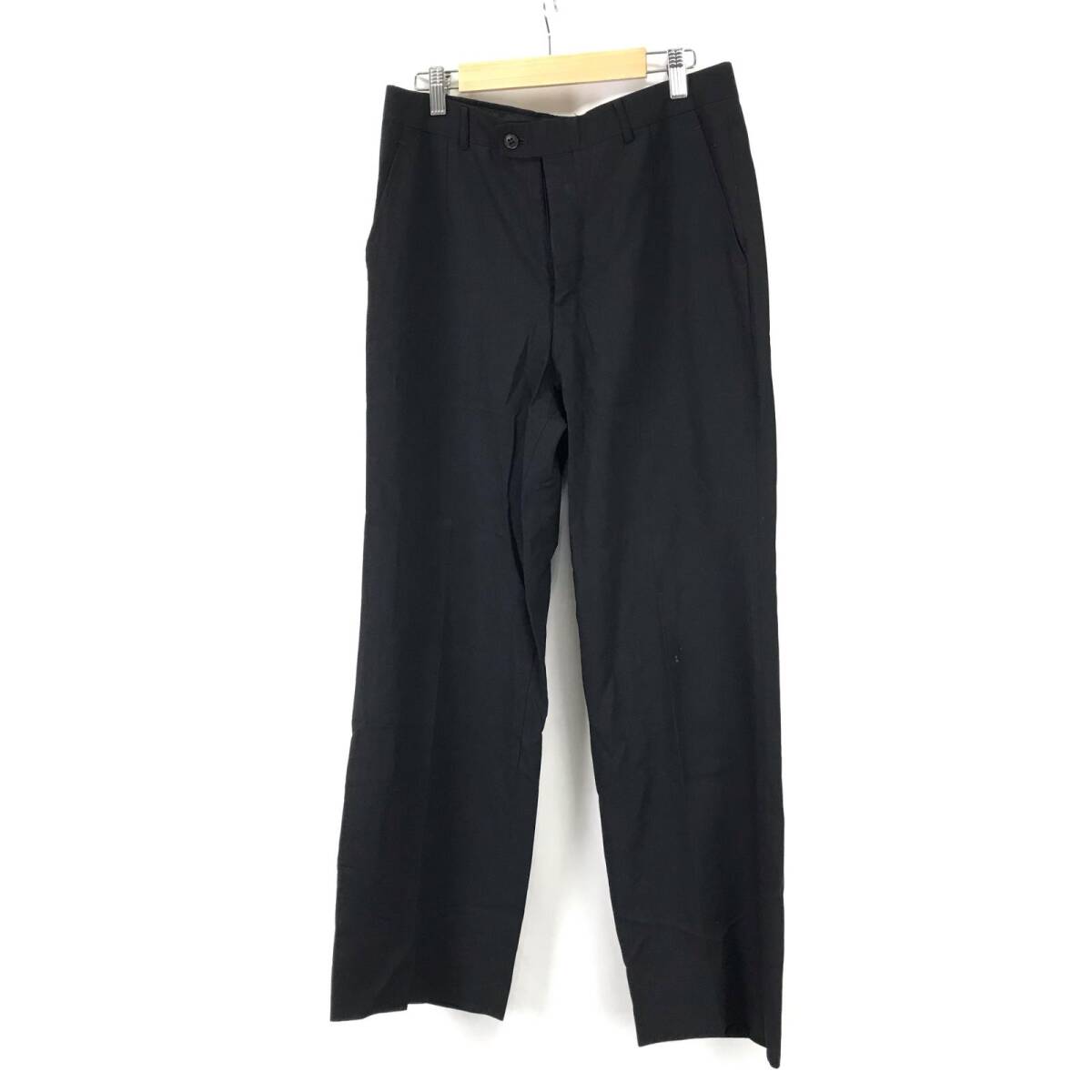 80s-90s/Vintage★LANVIN【ランバン】スラックス パンツ【W82/メンズM-L相当/股下76cm/黒/black】ズボン/ボトムス/Pants/Trouser◆BJ032-h拍卖
