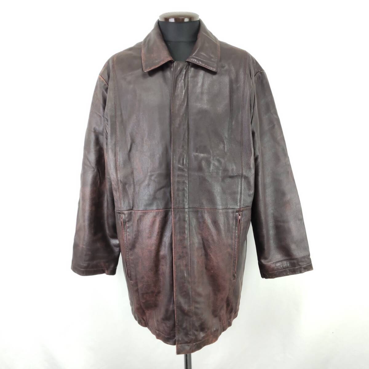 Piccolo Negozio【ピッコロ】シープスキン/レザーコート【メンズL/茶/brown】革ジャン/ブルゾン/アウター/ブルゾン/Jacket◆BJ078-d拍卖