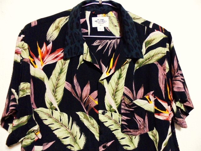 ●美品 クライミー レオパード アロハシャツ サイズL ブラック レーヨン●拍卖