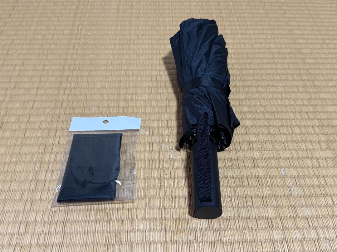 ブラック晴雨兼用折りたたみ傘 ワンタッチ拍卖