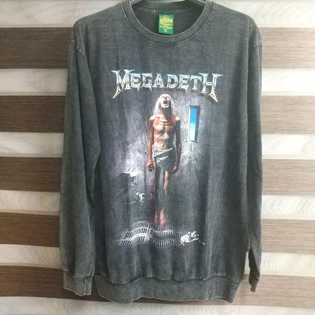 メガデス MEGADETH スウェット 長袖 トップス ヘヴィメタル スラッシュ メタル バンド ロック ロンT トレーナー リブ拍卖