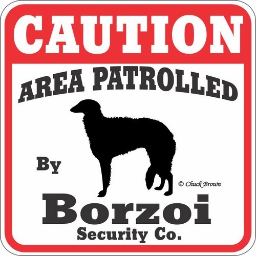 ボルゾイ・犬種別コーションサインボード・Caution Sign・アメリカ直輸入・室外OK・防犯対策拍卖