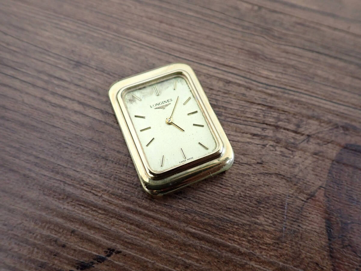 中古 ムーブメント LONGINES ロンジン ムーブメントのみ スクエア型 2針 手巻き メンズ ブランド 腕時計 ゴールド 金拍卖