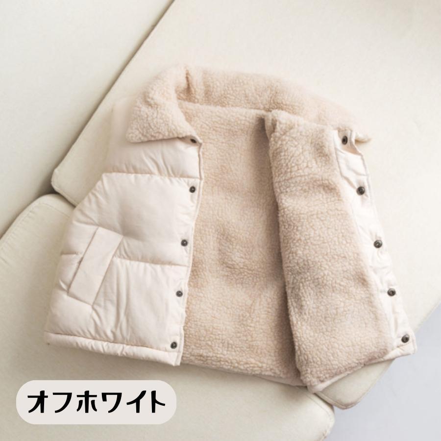新品 ホワイト 150cm 裏地 モフモフ 中綿 ベスト ジャケット アウター 秋 冬 韓国子供服 ボーイズ ガールズ拍卖