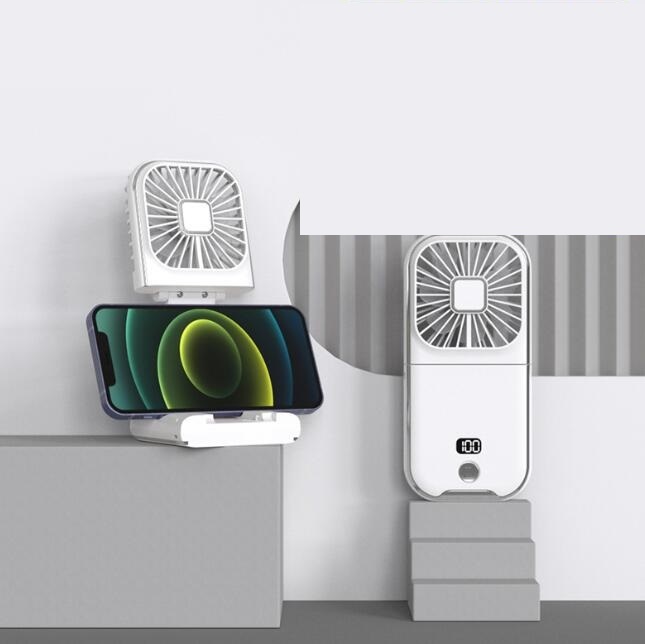 人気首掛け 扇風機 小型 おしゃれ 5way ハンディファン 3000mAh 携帯扇風機 折りたたみ 充電式 モバイルバッテリー スマホスタンド 拍卖
