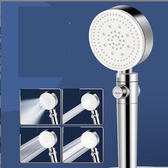 人気新入荷シャワーヘッド ニードルウォッシュ 手元 スイッチ 4パターン噴射 水量調整 毛穴洗浄 節水 大型新品スタート シルバー拍卖