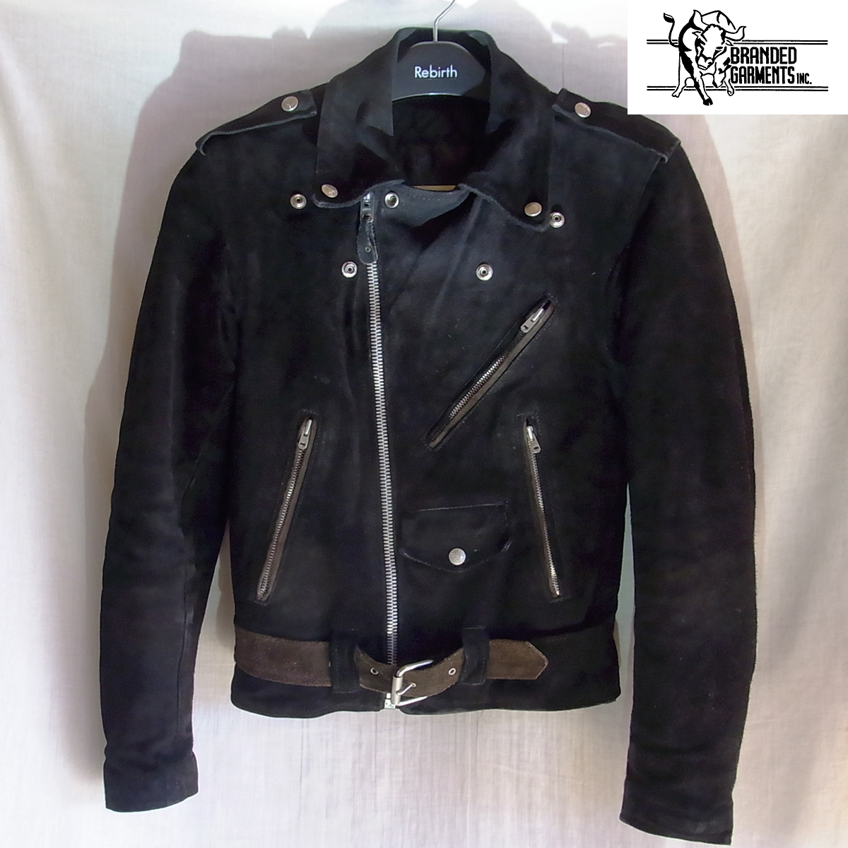 BRANDED GARMENTS ORCHARD ブランデッドガーメンツ オーチャード MADE IN USA ダブルライダース スエード ツートン レアモデル拍卖