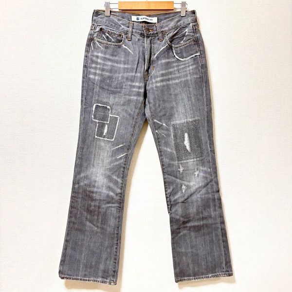 美品◎リペア風デザイン!【GAP】ギャップ デニム パンツ グレー ジーンズ スリム フレア ボタンフライ BOOT FIT 00s OLD 29×30/Y32625SS拍卖
