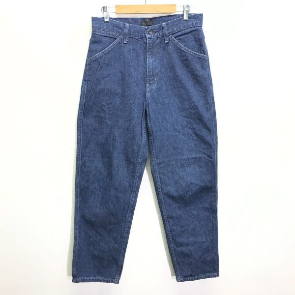 遊び心のあるシルエット◎【UNIQLO】ユニクロ ワイドフィットジーンズ デニム パンツ アメカジ ワークテイスト インディゴ w28 /Y30592ii拍卖