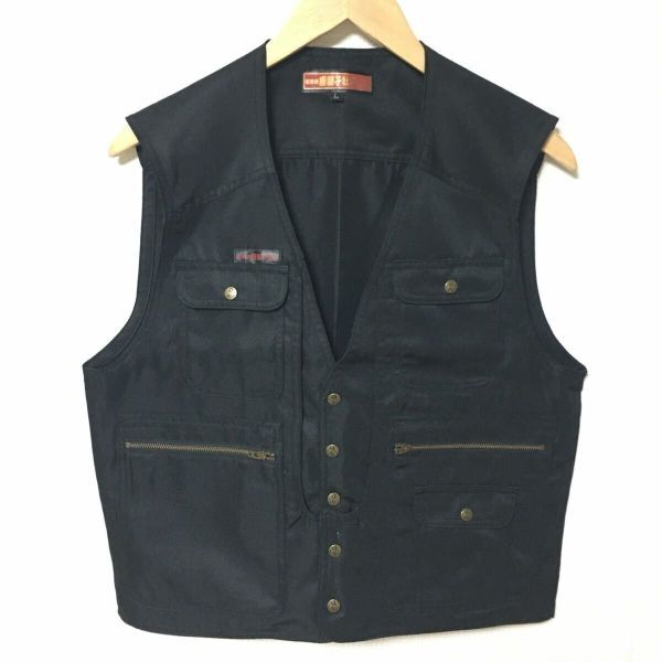 【関東鳶唐獅子牡丹】ニッカベスト 作業着 ワークウェア コーコス信岡 職人 現場 とび職 塗装工 ポリ ブラック メンズ サイズL/Y31111fF拍卖