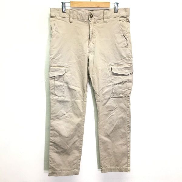 バイカーコーデにも◎【UNIQLO】ユニクロ カーゴパンツ ストレッチ ミリタリー アメカジ 古着 チノパン 大人 ベージュ 76cm /Y30662ii拍卖