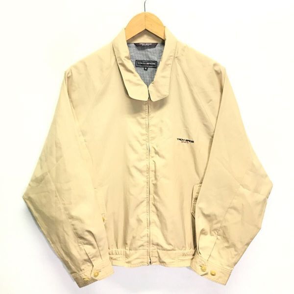 大人の雰囲気◎【TROY BROS】トロイブロス スイングトップ アウター ジャンパー ブルゾン ナイロンジャケット 紳士 ベージュ M /Y30550ii拍卖