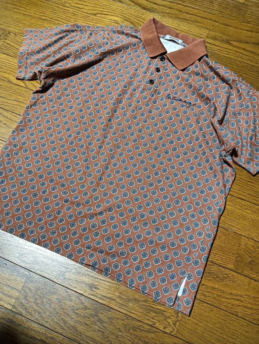 貴重★ レア 90s★INTERMEZZO インターメッツォ ダーバン★半袖ポロシャツ Mサイズ メンズ ロゴ刺繍 レトロ旧タグ拍卖