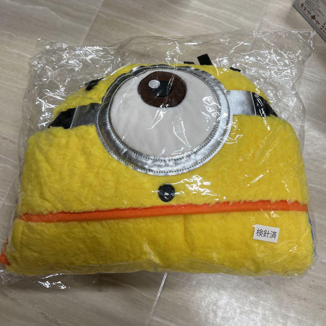 ●1-5●ミニオン モコモコフード付きなりきりブランケット拍卖