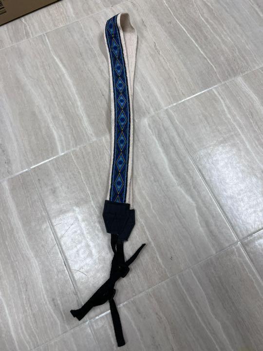 ●1-5●カメラストラップ おしゃれ ダイヤ柄 水色拍卖