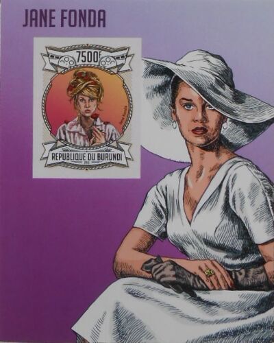 ブルンジ切手『ジェーン・フォンダ』無目打拍卖