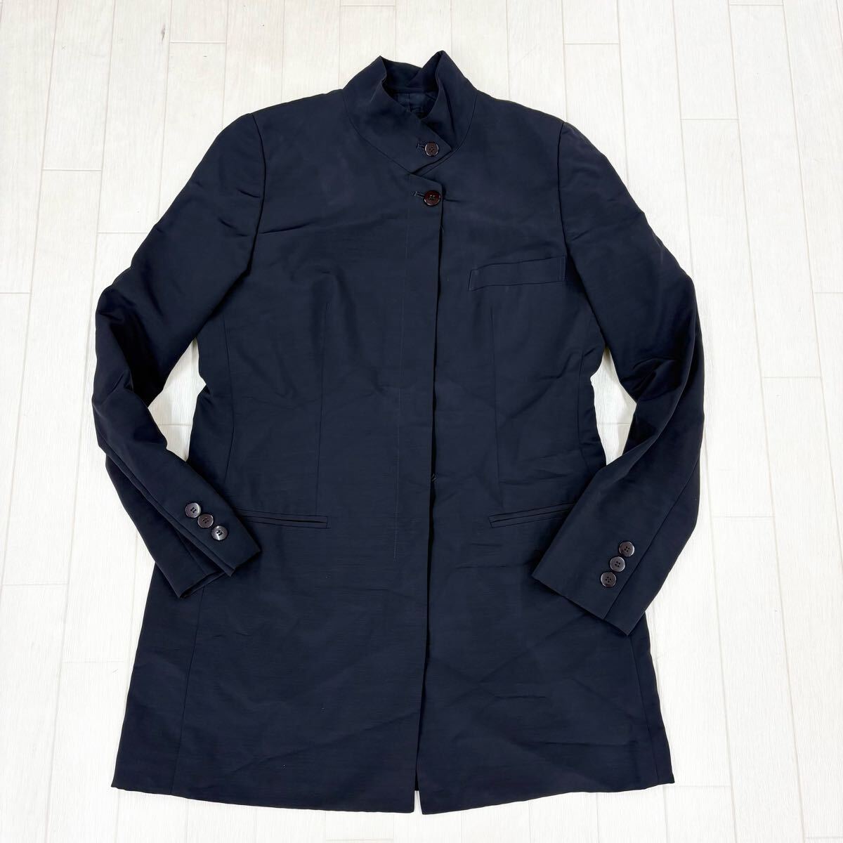 1788〓 BASILE28 バジーレ28 バジーレヴェントット 比翼ジャケット レディース サイズ38 ダークネイビー トップス 上着 ブルゾン拍卖