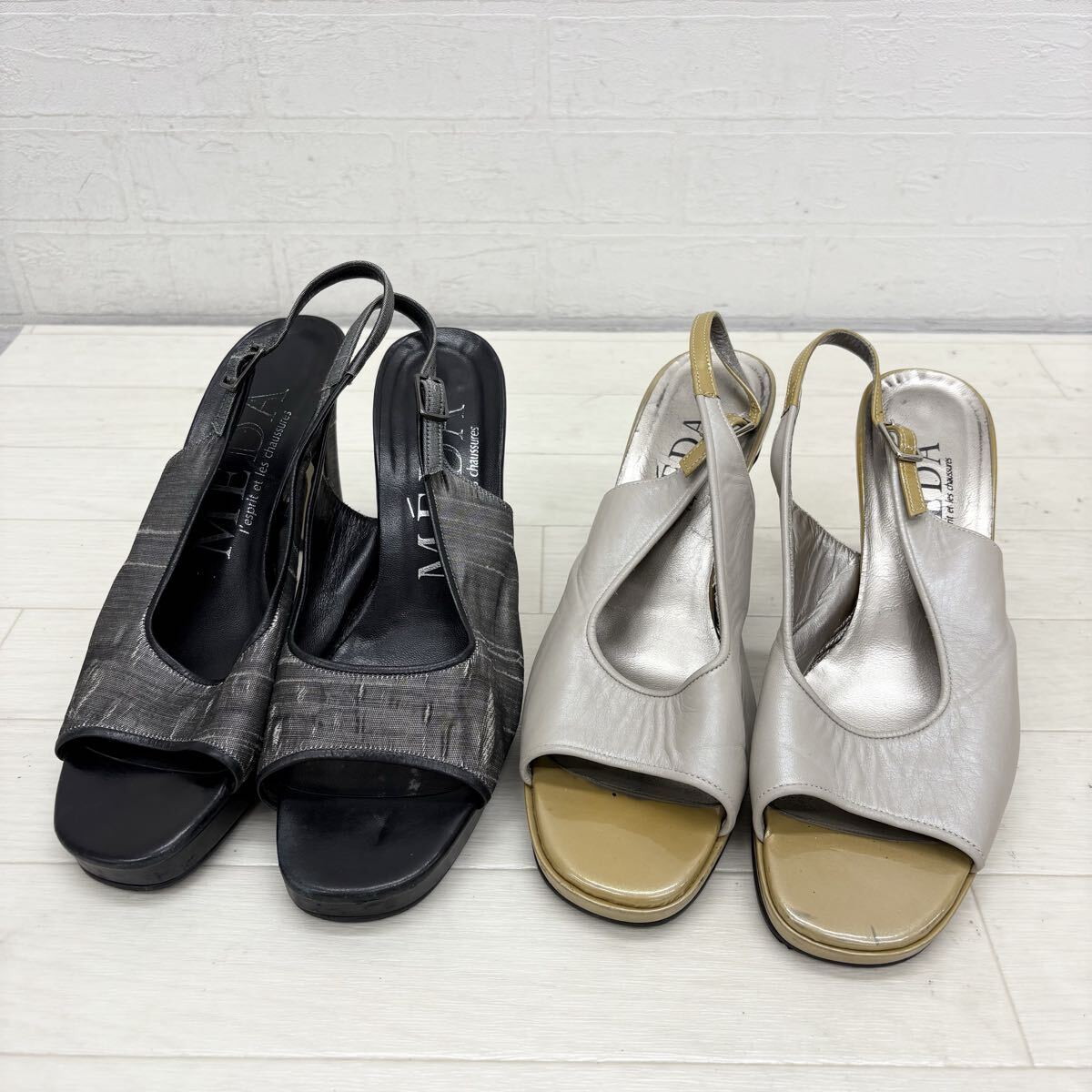 1801〓 2点セット MEDA メダ バックストラップサンダル レディース サイズ23.5 靴 シューズ カジュアルシューズ拍卖