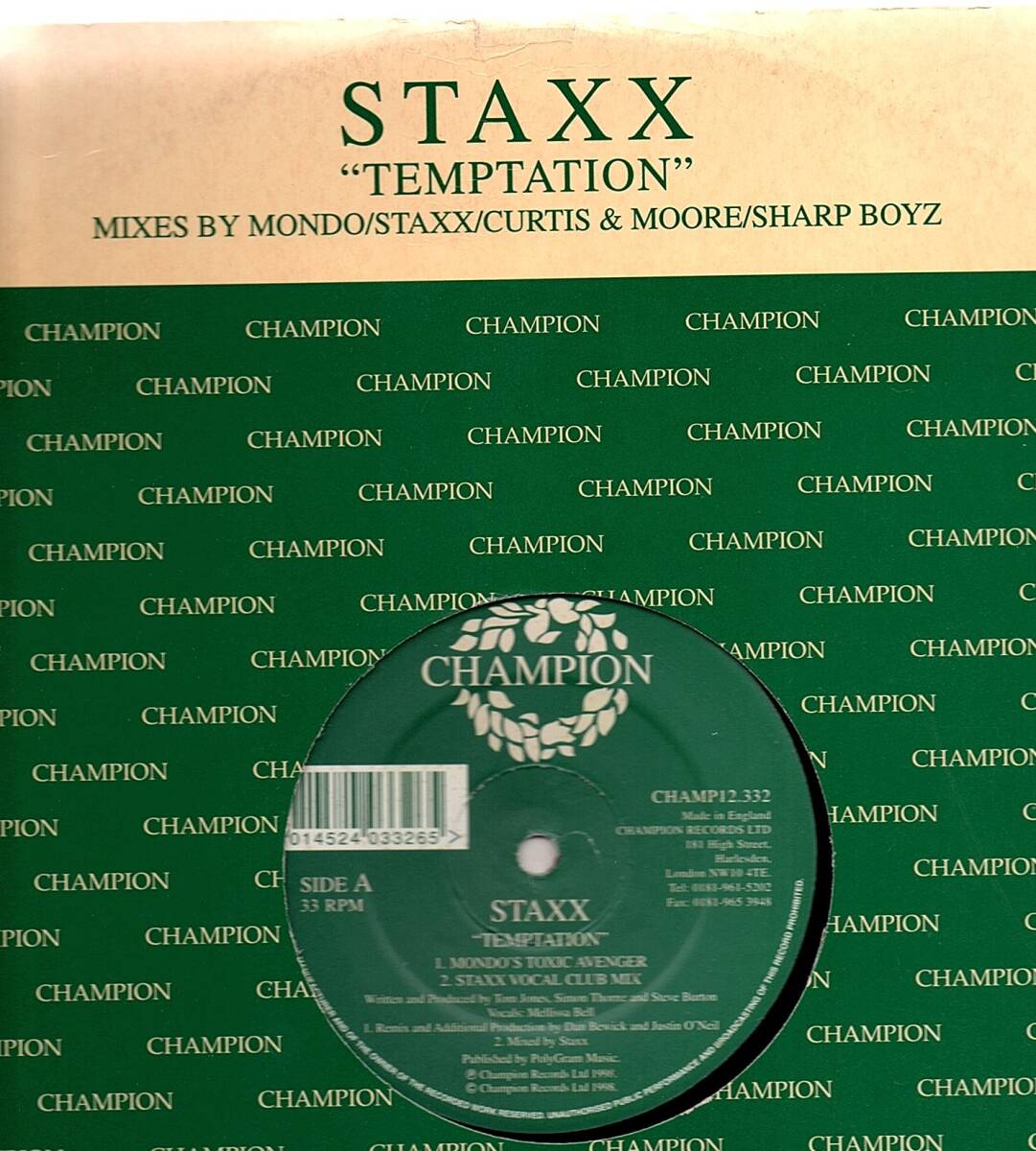 ②12inch) Staxx - Temptation拍卖
