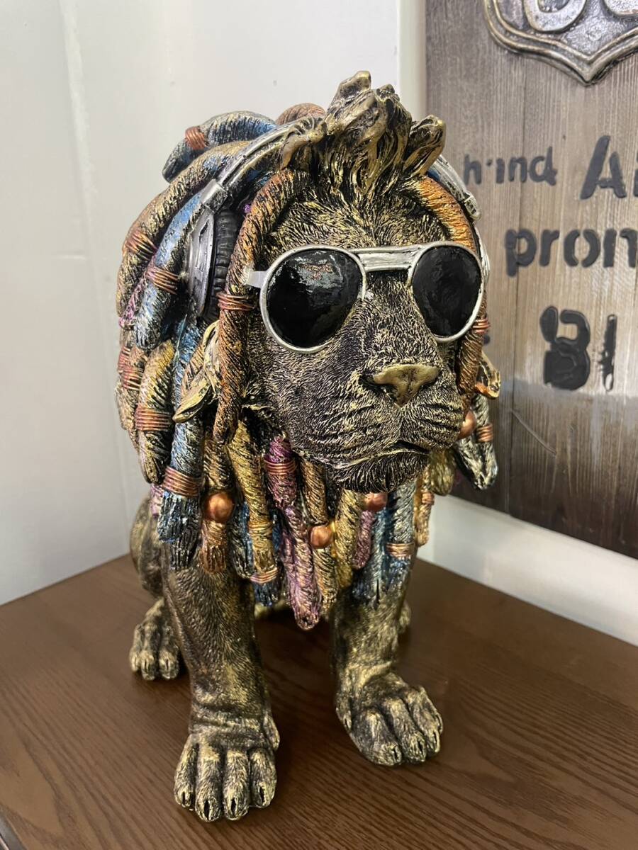 ボブ・マーリー レゲエ 置物 オブジェ ライオン 飾り アニマル 動物 ラスタ ドレッド クラウン おしゃれ レトロ ビンテージ拍卖