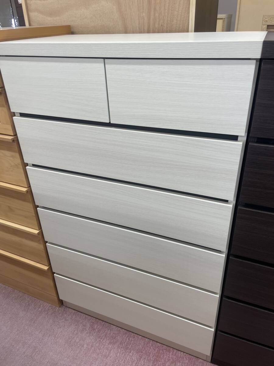 ホワイト 6段チェスト チェスト 幅80 国産 収納 タンス 引出し 棚 洋服 白 ラック テレビ台 ハイチェスト 木目 木製 ウッド拍卖