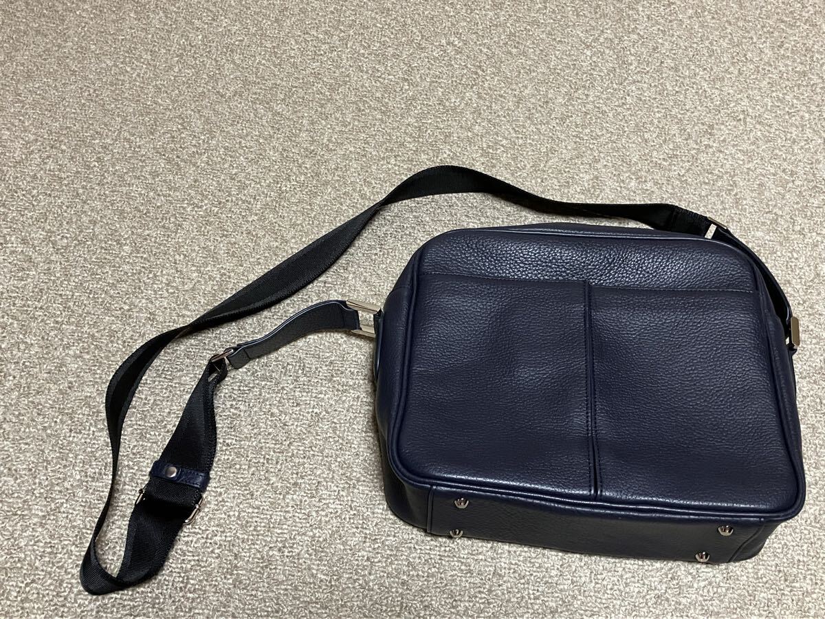 ★極美品★定価約3万円☆チマブエ CIMABUE クラーク ショルダーバッグ メンズ ネイビー 職人手作り拍卖