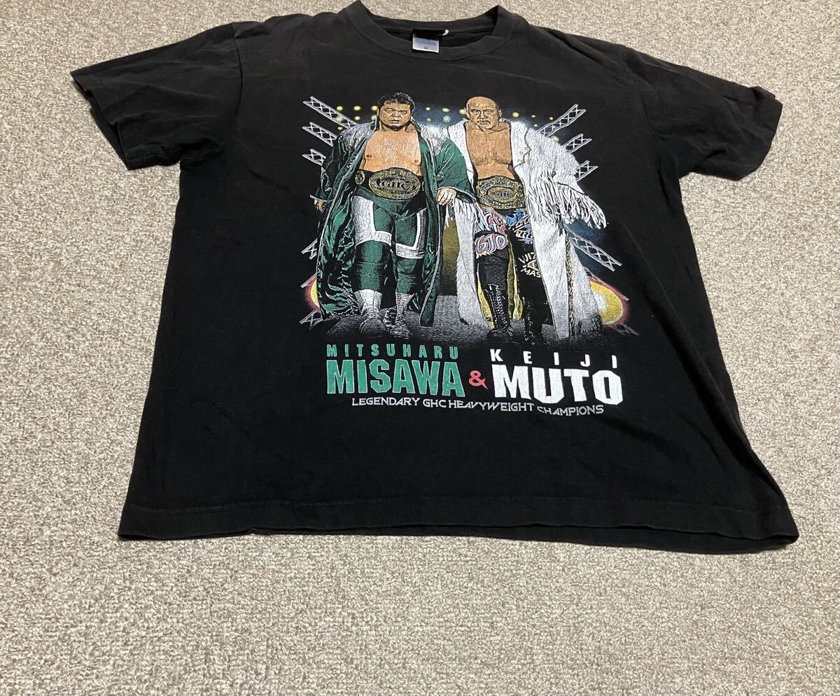 武藤敬司引退記念 半袖Tシャツ 黒三沢バージョンメンズ サイズM拍卖