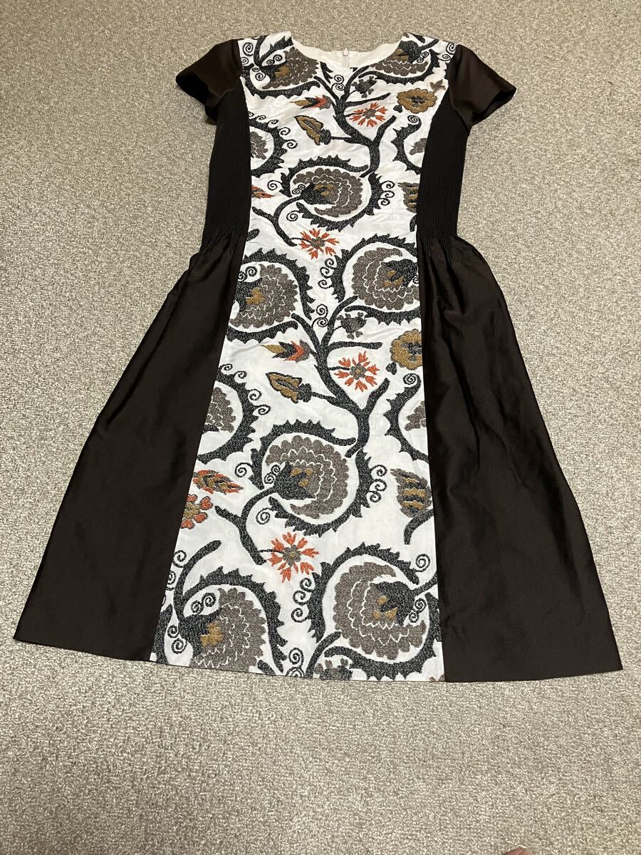 HIROKO bis ヒロココシノ 切り替えワンピースサイズ9号 ダークブラウン系拍卖