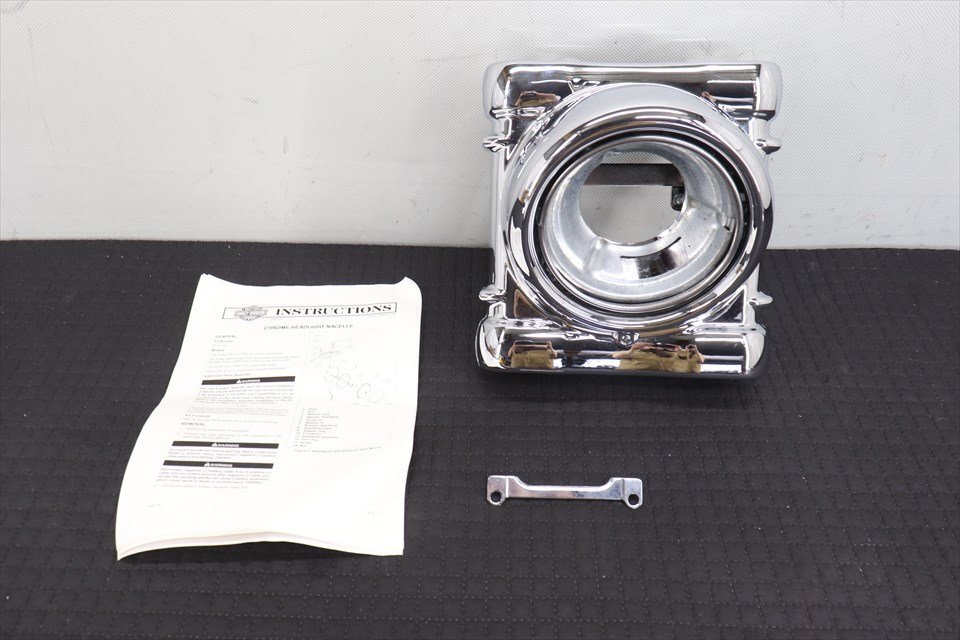 328963 ハーレー スポーツスター ダイナ 純正オプション ヘッドライトナセル ナセルカバー メッキ クローム 39mmフォーク用拍卖