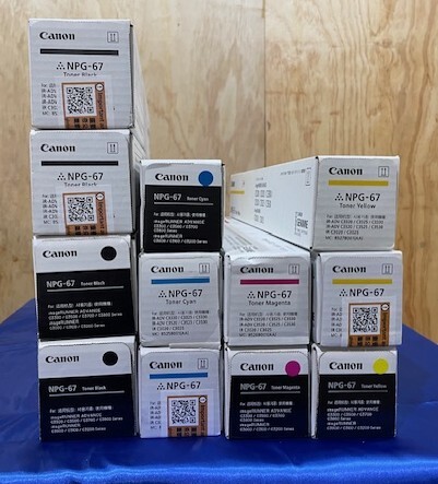 【大阪発】【CANON】純正未使用トナー ☆NPG67☆ 4色 (K×4,C×3,M×2,Y×3) (8148)拍卖