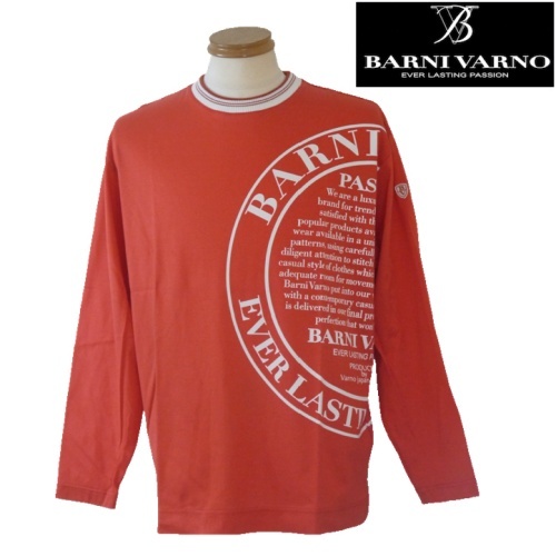 【2025春夏新作SALE】バーニヴァーノ/BARNIVARNO BVロゴプリントロンT Lサイズ 216-オレンジ系拍卖