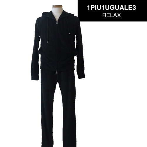 【2025春夏新作SALE】 1PIU1UGUALE3 RELAX ウノピゥウノウグァーレトレ リラックス パイルパーカー上下セットLサイズ 007-黒系拍卖