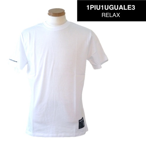 【2025春夏新作SALE】1PIU1UGUALE3 RELAX ウノピゥウノウグァーレトレ リラックス ロゴ刺繍半袖Tシャツ XLサイズ 064-白系拍卖