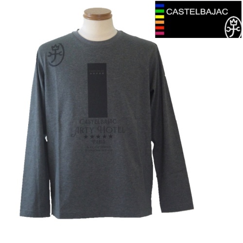 【2025春夏新作SALE】カステルバジャック/CASTELBAJAC プリント長袖Tシャツ 48/Lサイズ 111-グレー系拍卖