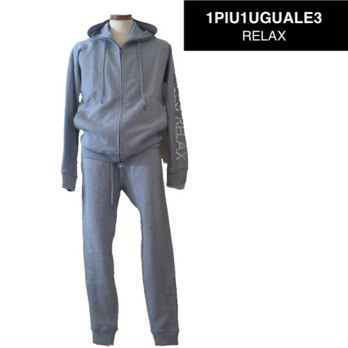 【2025春夏新作SALE】 1PIU1UGUALE3 RELAX ウノピゥウノウグァーレトレ リラックス 袖ロゴパーカー上下セット XLサイズ 073-グレー系拍卖