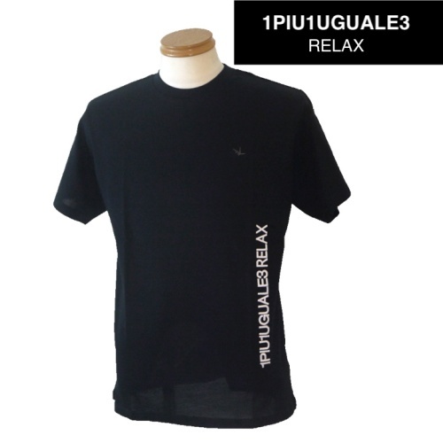 【2025春夏新作SALE】1PIU1UGUALE3 RELAX ウノピゥウノウグァーレトレ リラックス ロゴ刺繍半袖Tシャツ XLサイズ 073-黒系拍卖