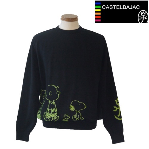 【2025春夏新作SALE】カステルバジャック/CASTELBAJAC スヌーピーセーター 48/Lサイズ 101-黒系拍卖