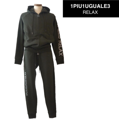【2025春夏新作SALE】 1PIU1UGUALE3 RELAX ウノピゥウノウグァーレトレ リラックス 袖ロゴパーカー上下セット XLサイズ 073-カーキ系拍卖