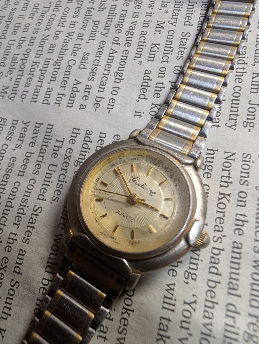 【Giuliano クォーツレディース時計】レディースウォッチ アナログ時計 ヴィンテージ時計 レトロ 腕時計 平成レトロ 拍卖