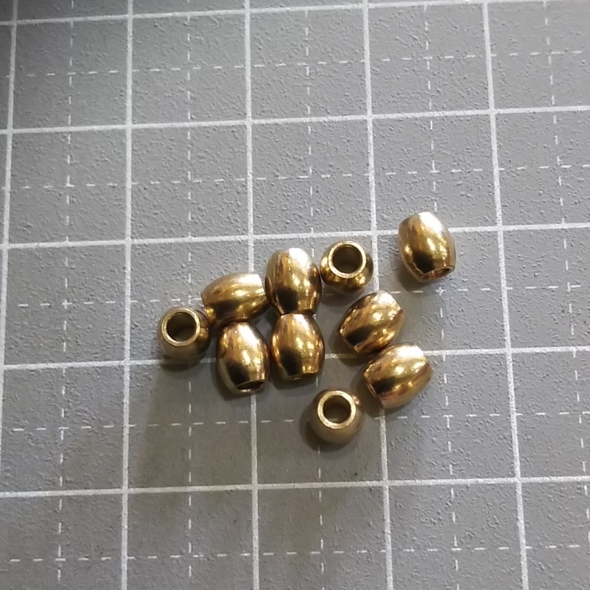 真鍮ビーズ 約5.0X4.0mm 10個 NO187拍卖