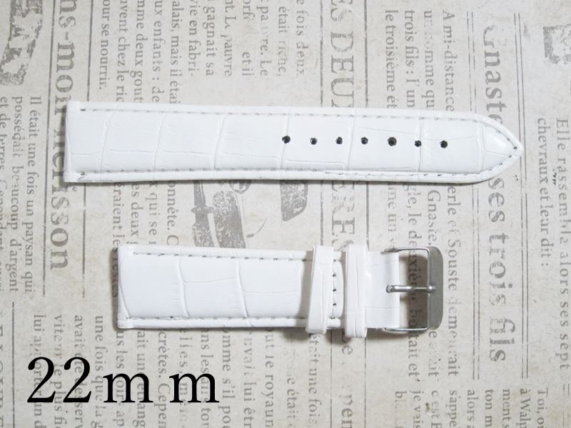 幅22mm 白 腕時計ベルト フェイクレザー拍卖