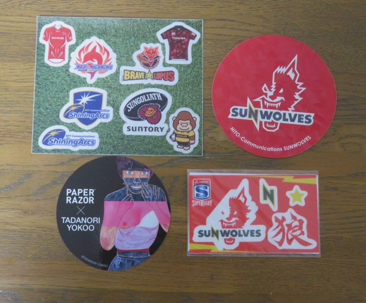 【SUNWOLVES/TOPleague】シールセット4枚 サンウルヴス/サンゴリアス・ブレイヴルーパス/横尾忠則【未使用・非売品】拍卖
