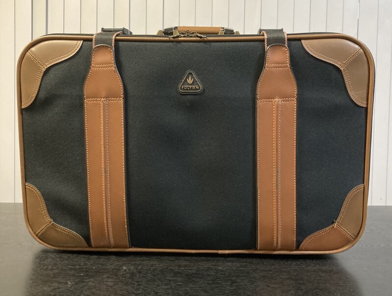 【FULTON】キャリーバッグ 黒×茶 人工皮革/ナイロン 小傷あり【使用品】拍卖