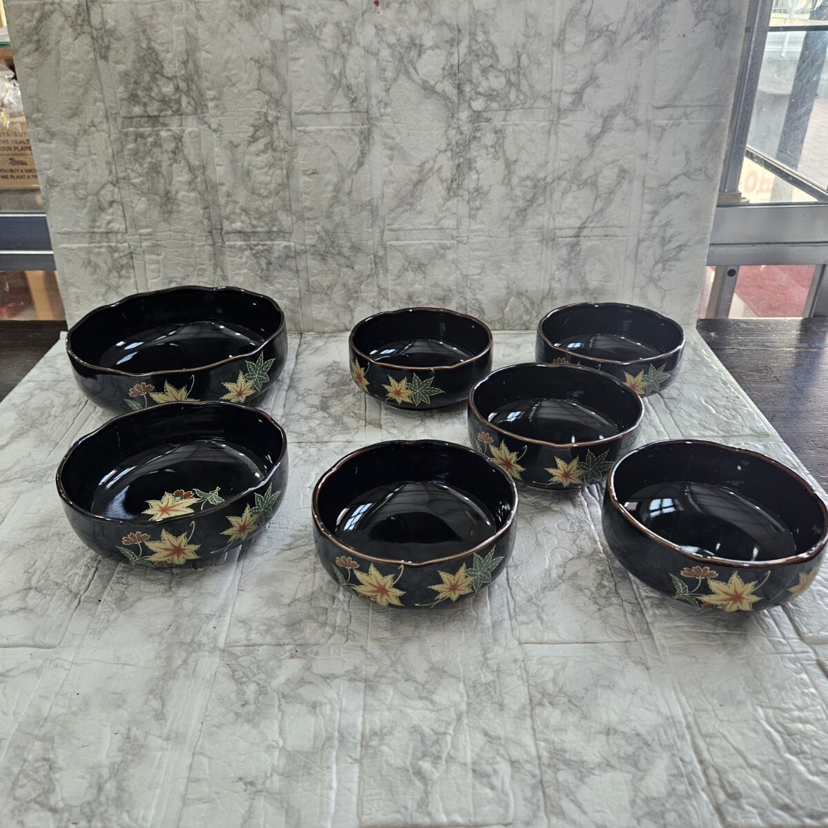 【未使用】 和食器 食器 陶器 器 紅葉 7点 コレクション拍卖