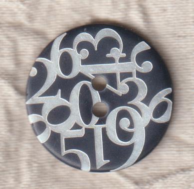 貝ボタン ドイツ2穴ボタン 25ミリ ナンバー シェルボタン拍卖